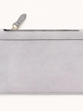 orYANY Flat Leather Pouch Clutches Grey